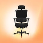The M9 gaming chair from Mavix is displayed against an orange background.