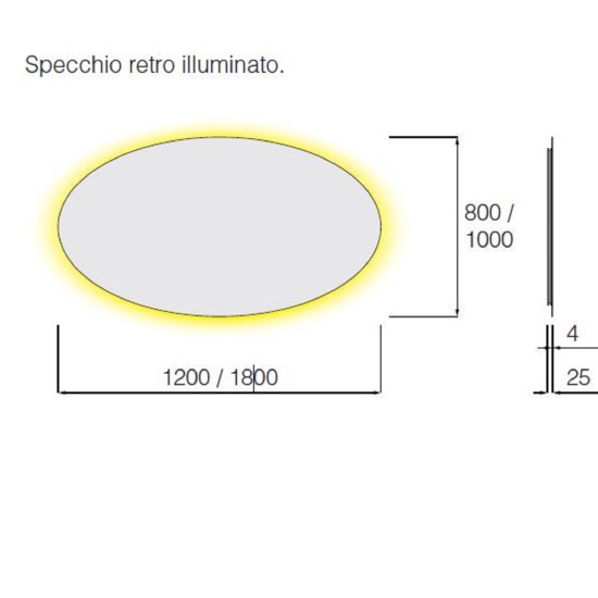 Boffi Lotus Oval Mirror 1800 2