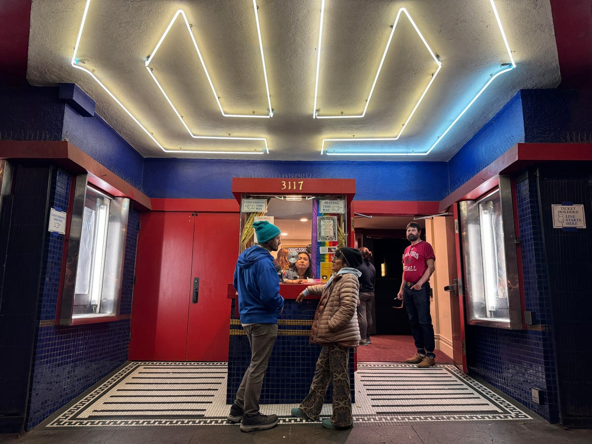 A photo of a box office at a movie theater