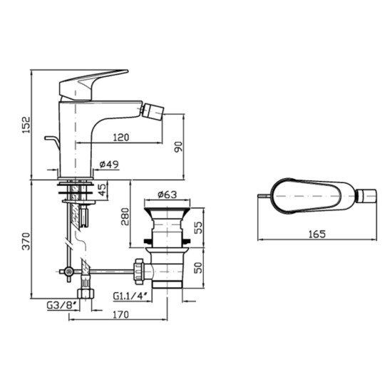 Zucchetti Rivo Bidet Mixer 2